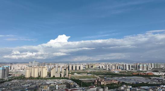 昆明城市上空航拍延时空镜头