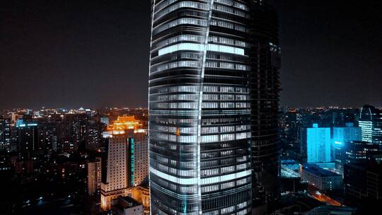 上海实业大厦夜景航拍