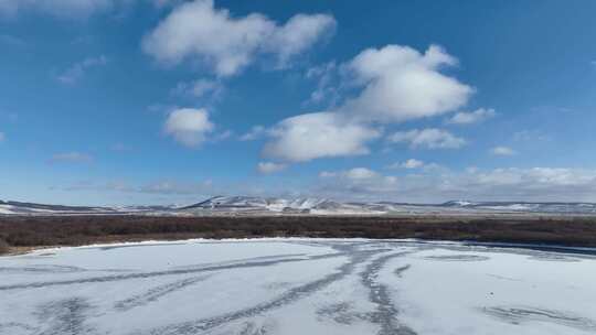 冰雪覆盖的内蒙古扎敦河湿地