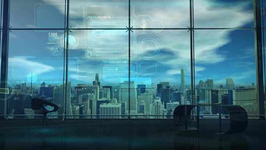 未来科技人工智能全息网络数据现代化城市4k