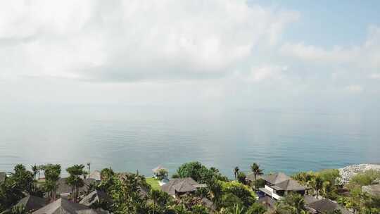 巴厘岛 别墅 海滩 航拍 自然风光 悬崖