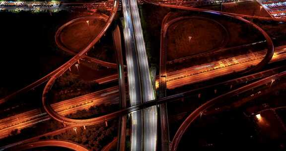 一些广州立交桥和道路的航拍夜景延时