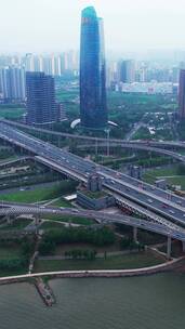 南昌城市建筑交通航拍竖屏