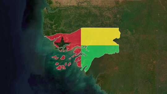 几内亚比绍国旗地图