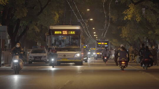 城市公交 夜间公交 公交出行视频素材模板下载