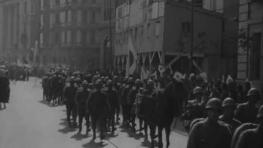 1939年抗战日军入城式阅兵式