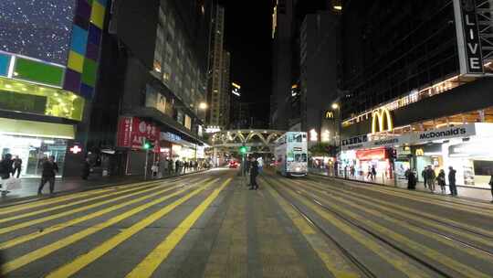 香港铜锣湾行人过马路慢镜头