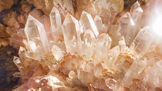 天然水晶矿石特写