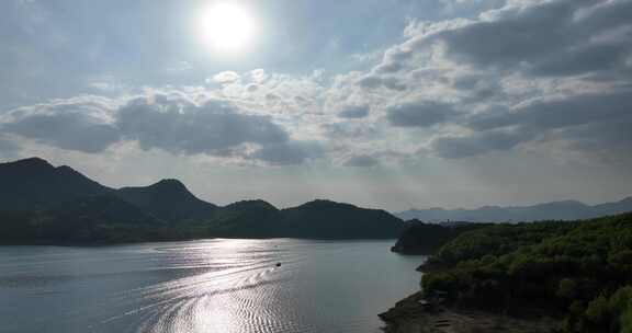 金海湖碧波岛旅游度假区风景景色航拍