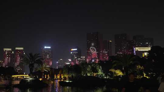 佛山南海城市夜景建筑灯光秀4K