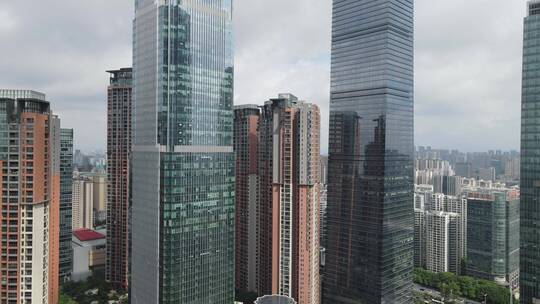 4K航拍广西东盟商务区城市高楼