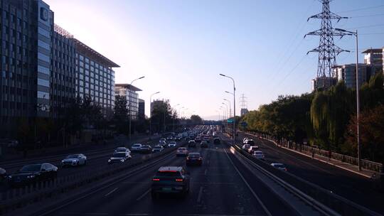 【4K原创】北京大气地标 车流