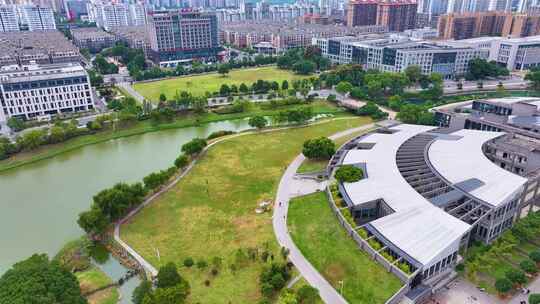 中南大学新校区校园风景航拍湖南长沙岳麓区