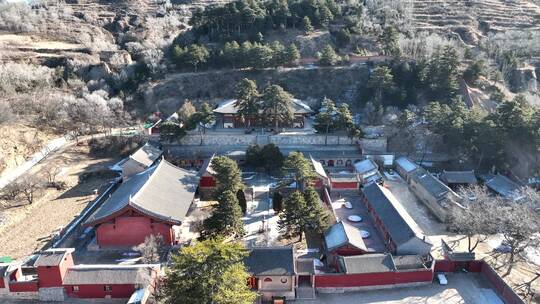 航拍中国四大唐代建筑之一山西五台山佛光寺