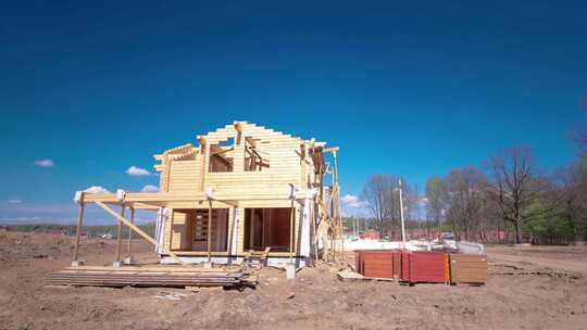 建筑，现场，脚手架，工人