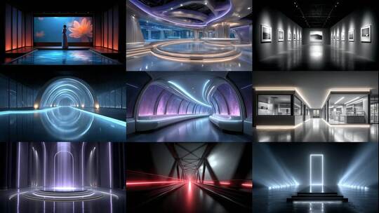 光影交错空间艺术无限延伸高清在线视频素材下载