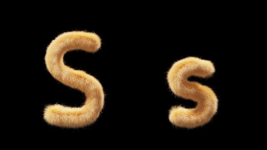 大写和小写Chick羊毛字母S的3D动画