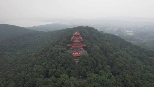 武汉东湖磨山景区楚天台楚门航拍视频素材模板下载