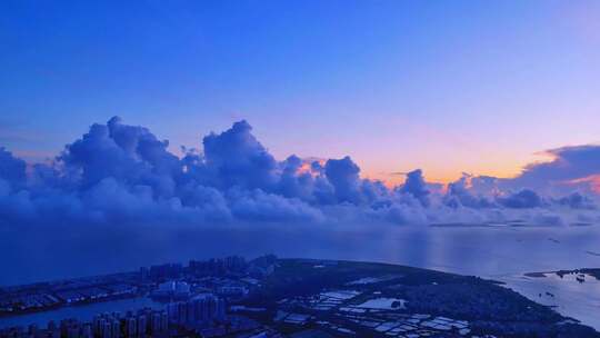 夏天 晚霞 云层 黄昏 日落 天空 海南 空镜