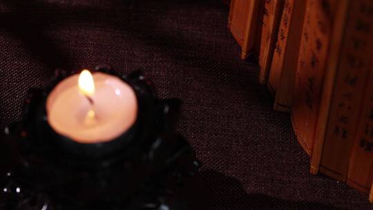 灯火阑珊光影小蜡烛视频素材模板下载
