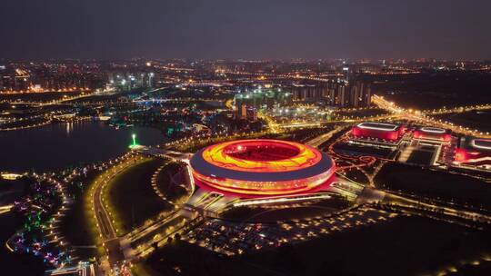 成都东安湖公园夜景