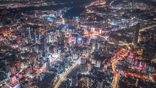 城市风景航拍，世界级的夜景净收眼底
