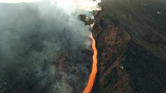 火山爆发，帕卡亚火山，危地马拉，熔岩流