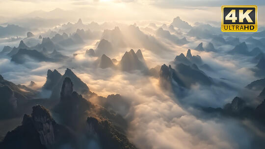 张家界山脉流水云海群峰旅游景点视频素材1