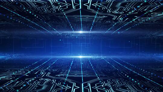 深蓝空间线条科技背景