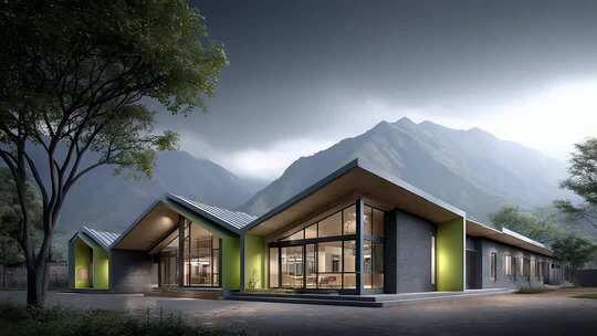 山景下的现代建筑设计与自然和谐共生