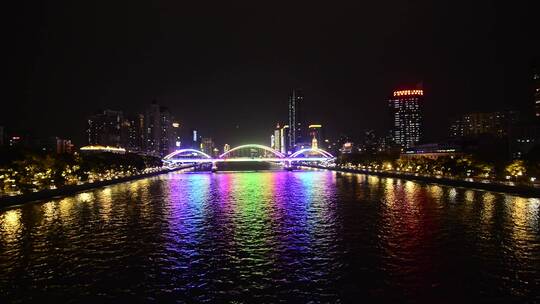 广州彩虹桥夜景视频素材模板下载