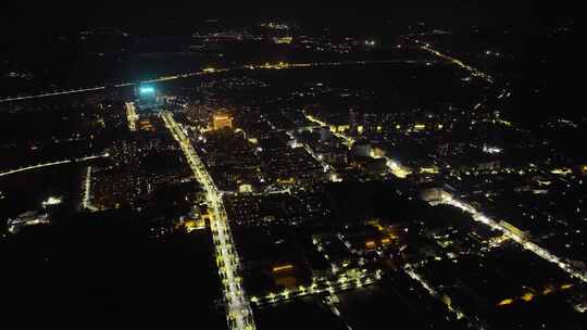航拍铜川耀州区夜晚