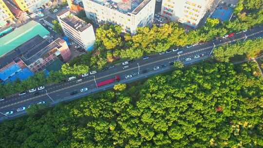 鸟瞰公路车辆行驶