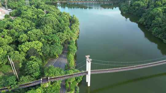 航拍衡阳南湖公园绝美风光美景