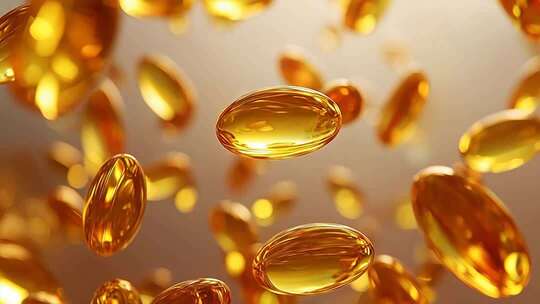 悬浮的黄色药片素材