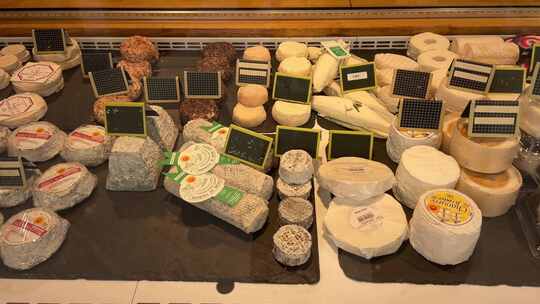 法国商店橱窗阵列的奶酪