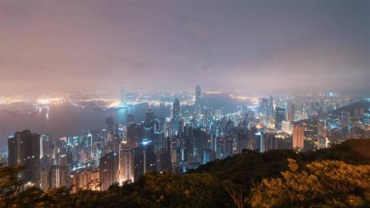 香港赛博朋克都市城市金融延时 (2)视频素材模板下载
