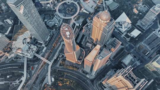 中国银行大厦航拍空镜