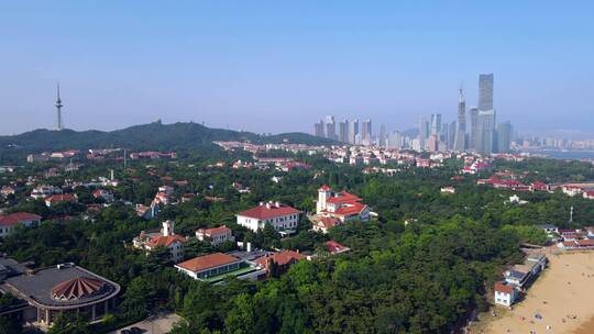 4k 航拍青岛旅游城市