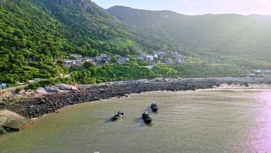 大海航拍 福建霞浦 嵛山岛天湖 岛屿森林