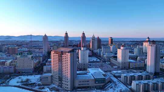 异域风情的口岸城市满洲里冬景