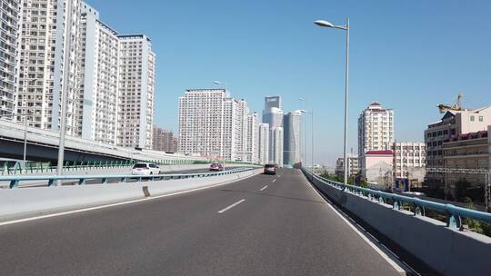 4k 城市道路交通和现代建筑