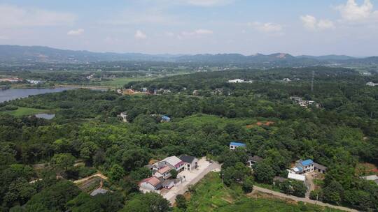 航拍森林田园乡村农村