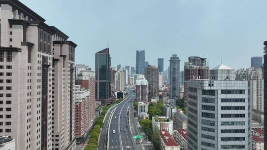 上海延安高架航拍视频素材模板下载