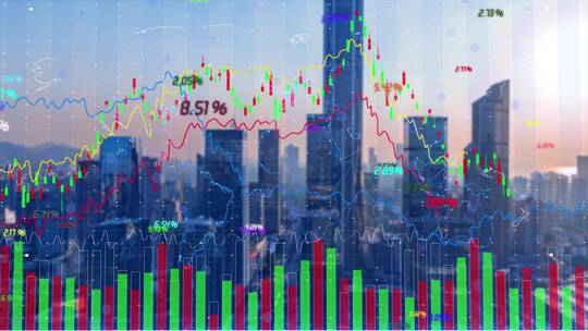 华尔街金融市场股票走势图表宣传片素材
