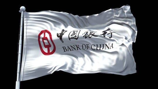 中国银行白色旗帜标志logo带通道
