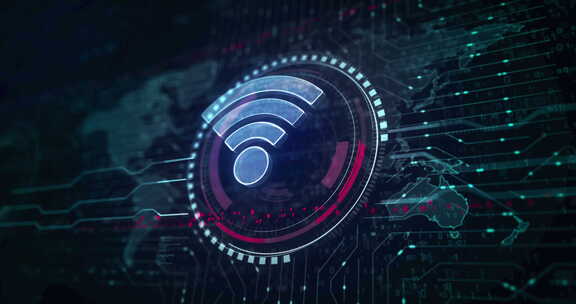 Wifi移动网络通信符号环数字概念