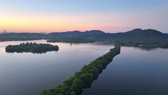 杭州 西湖 苏堤 日出 杭州宣传片 片头