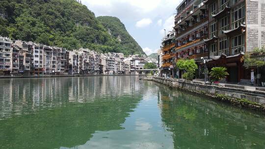 航拍贵州镇远古镇5A景区