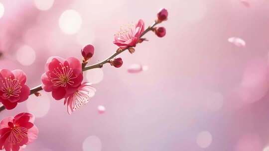 粉色梅花特写